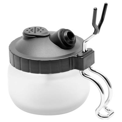 A25F-Airbrush Cleaning Pot, Glass Cleaning Pot With Holder, Cleans Airbrush, Airbrush Holder Station