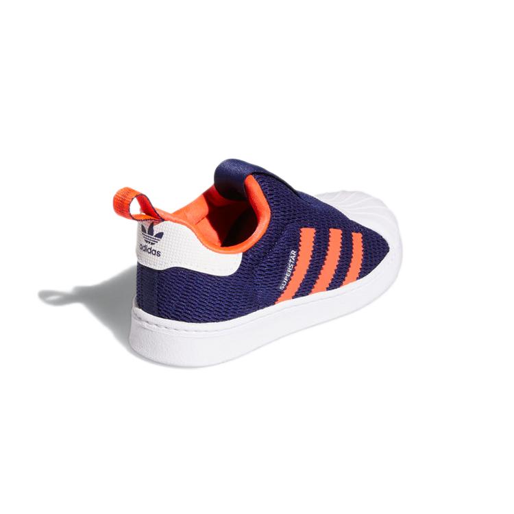 Adidas Originals SUPERSTAR 360 Abrasion Resistant Low top Toddler Shoes Blue Orange Infant And Toddler Q46323