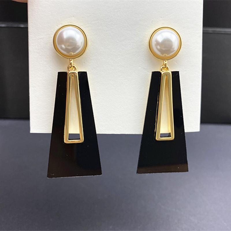 S925 Needle Sweet Jewelry Black Bowknot Earrings New Design Crystal Glass Simulated Pearls Heart Drop Earrings For