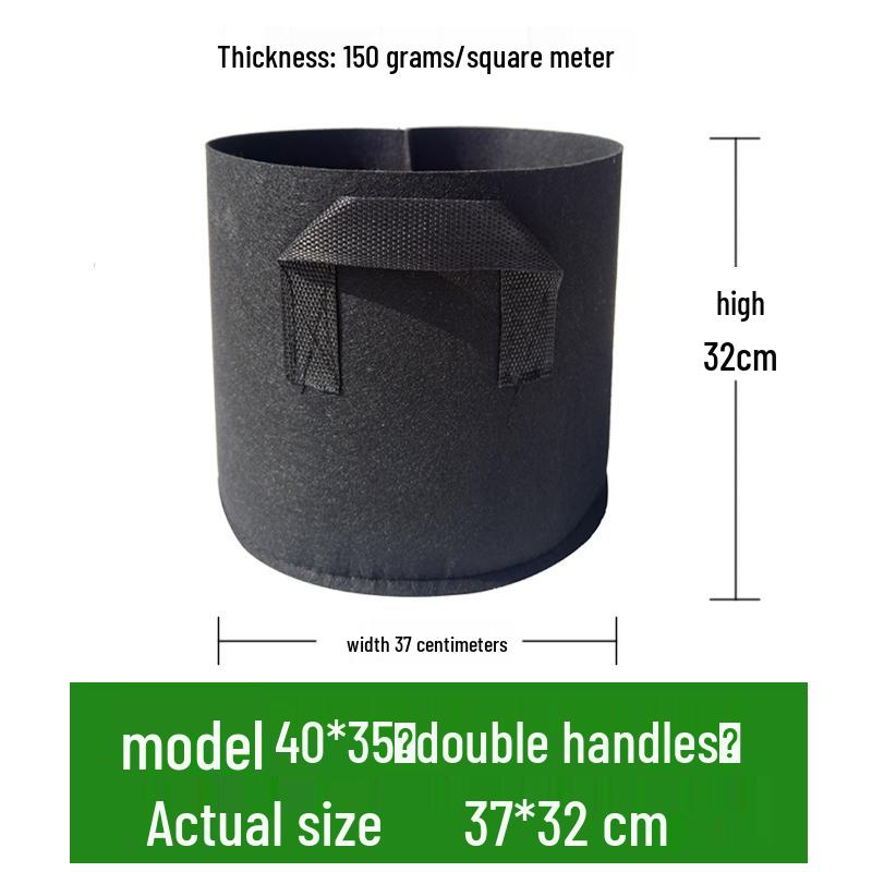 Extra-Large Black Non-Woven Fabric Grow Bags for Plants and Trees - Thickened Nutrient Pots and Seedling Bags