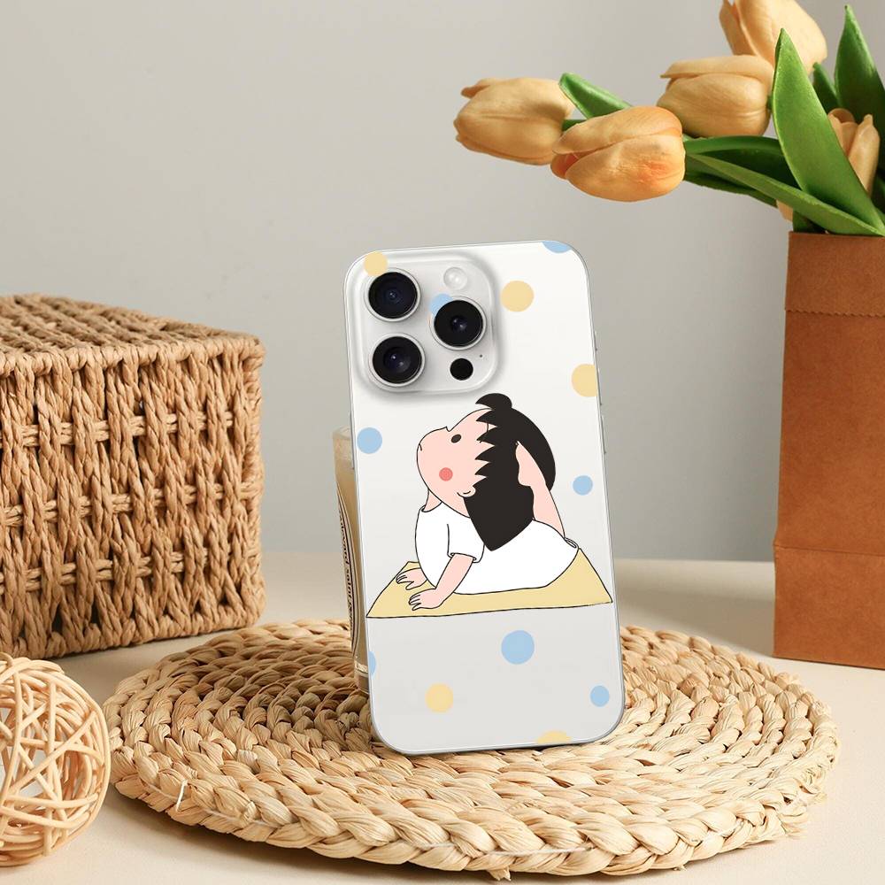 C-Chibi Cute M-Maruko-chan-S Phone Case For IPhone 17 16 15 12 11 Pro Max 14 Plus 13 Mini Clear Cover Soft Funda