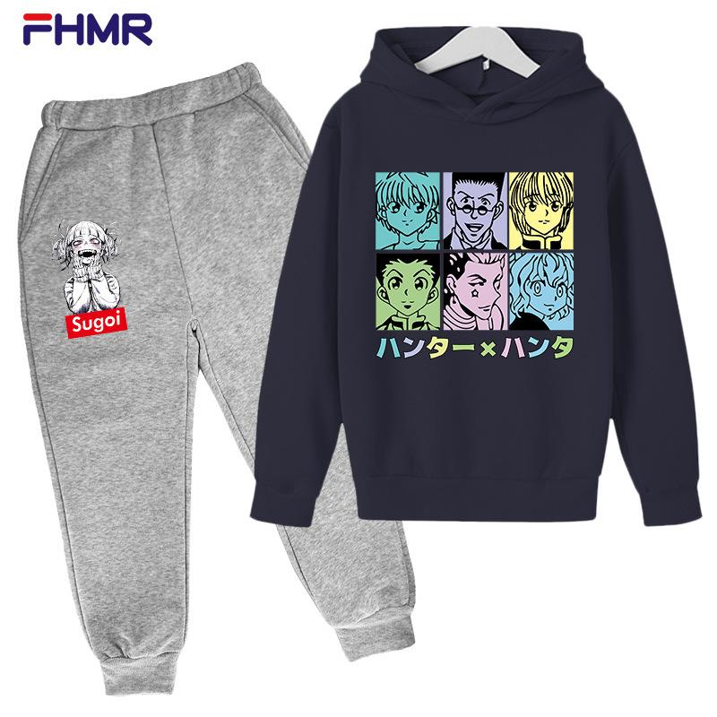 Children's Set Full Time Hunter Printed Sweater Hoodie+Pants