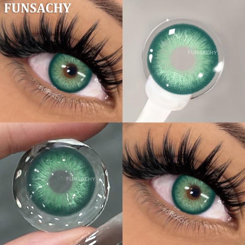 FUNSACHY Natural Contact Lenses 2pcs Blue Green Contact Lenses Color Eye Makeup Gray Pupil and Eyes Color Fashion Beauty Lenses