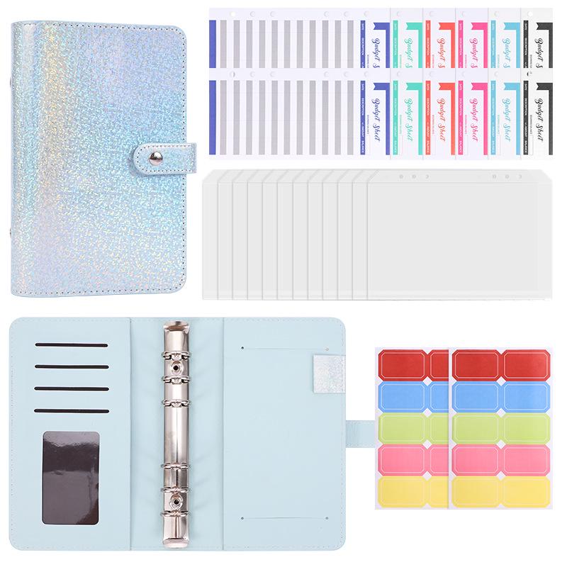 A6 Crystal Ring Binder Cash Budget Book and Daily Financial Planner.