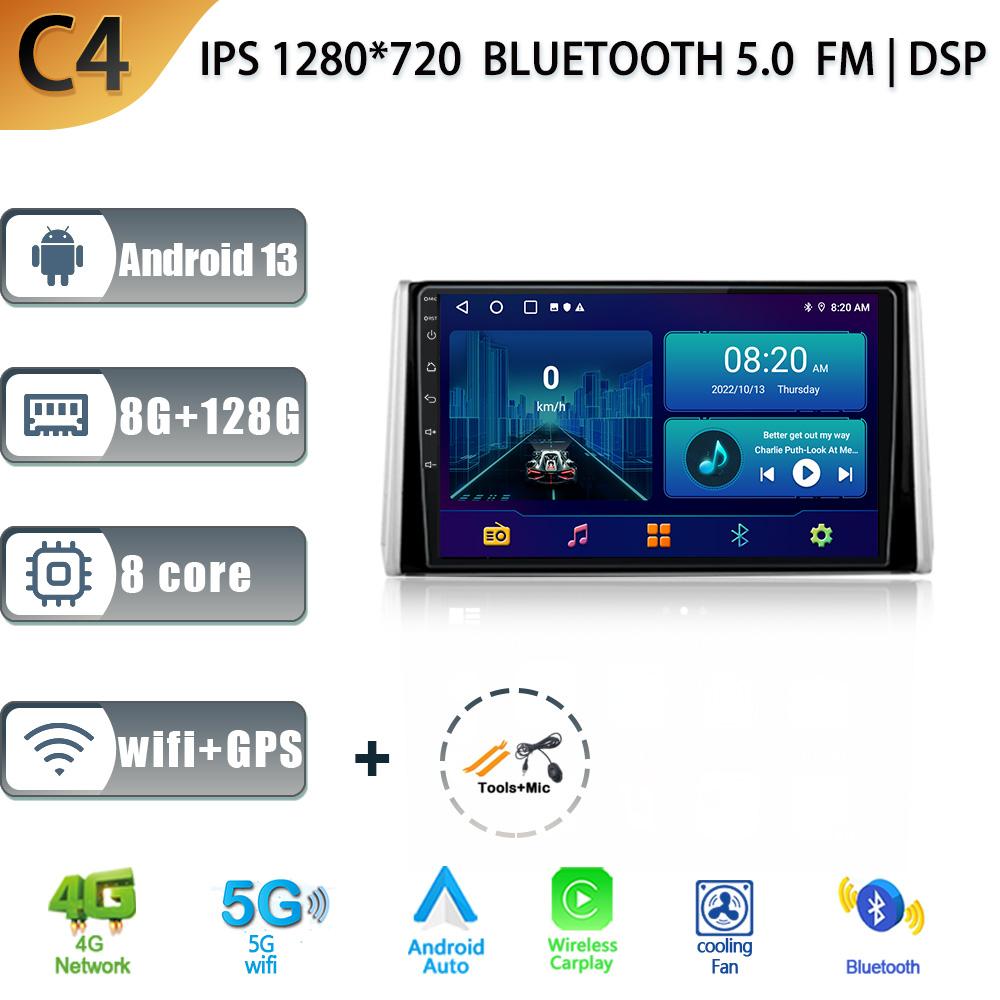 Wireless Carplay For Toyota RAV4 XA50 2018-2020 Audio Stereo Android 13 Car Radio Multimedia GPS Navigation WIFI 4G Auto Screen