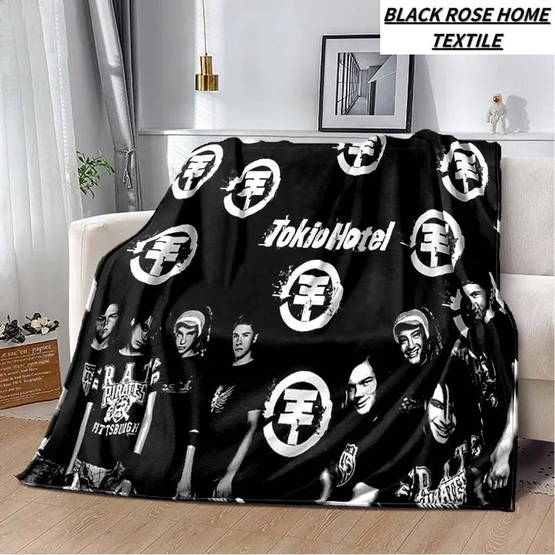 Coperta Artistica di Moda Tokio Hotel Rock Band Lenzuolo di Lusso per Camera da Letto Coperta Calda per Viaggi all'Aperto Campeggio Picnic Pausa Pranzo