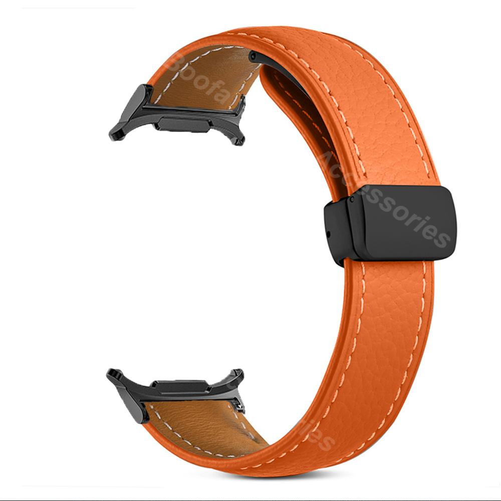 No Gaps Magnetic Strap For Samsung Galaxy Watch Ultra 47mm 2025 Metal Leather Band For Galaxy Watch 47 ULTRA 7 Curved End Correa