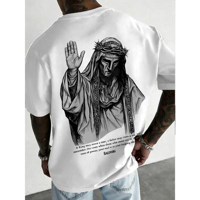Taglie Europee T-shirt da Uomo Girocollo, Manica Corta Vintage