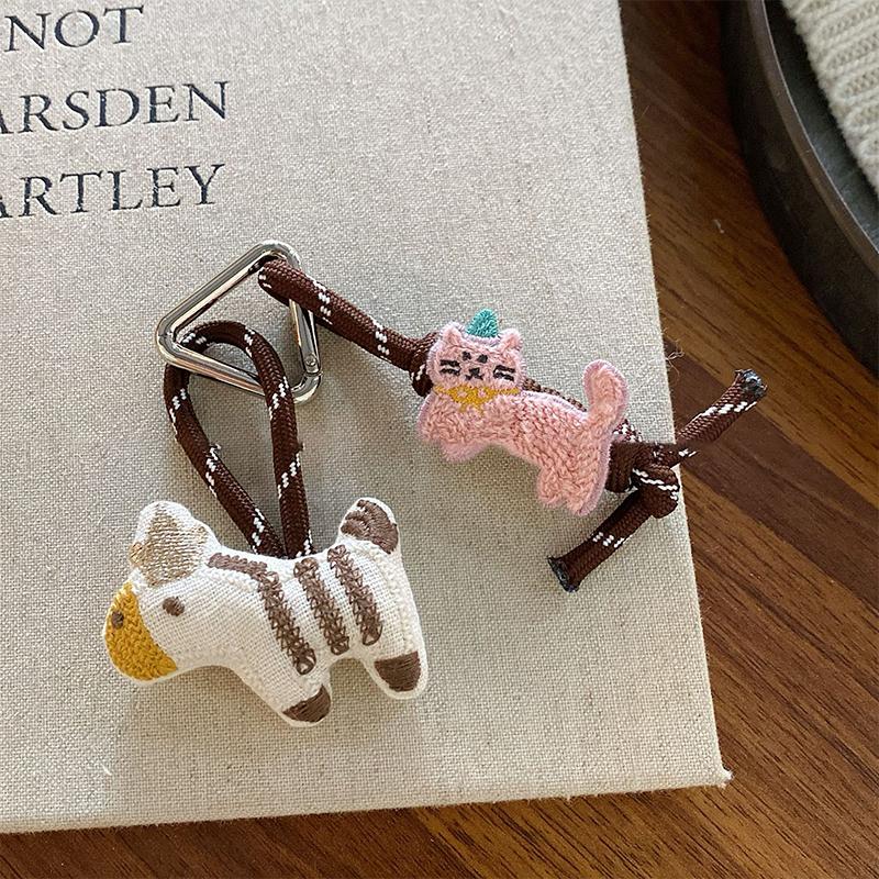 Plyšová hračka medvěd klíčenka kreslený králík/pes měkká vycpaná panenka přívěsek kroužek na klíče od auta dekorace na batoh dárek pro dítě