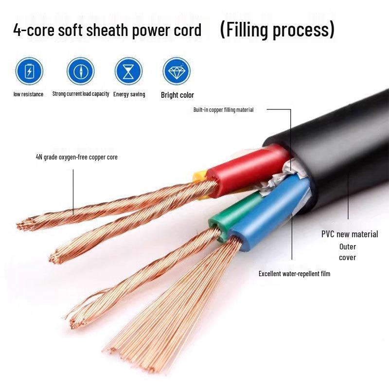 RVV Pure Copper Electric Wire, Sheathed Control Cable, 2-4 Cores, 1-4 Sqmm