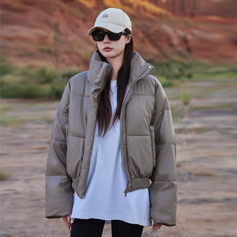 

Personalized short design youth trend handsome stand-up collar cotton jacket versatile casual jacket XL серый