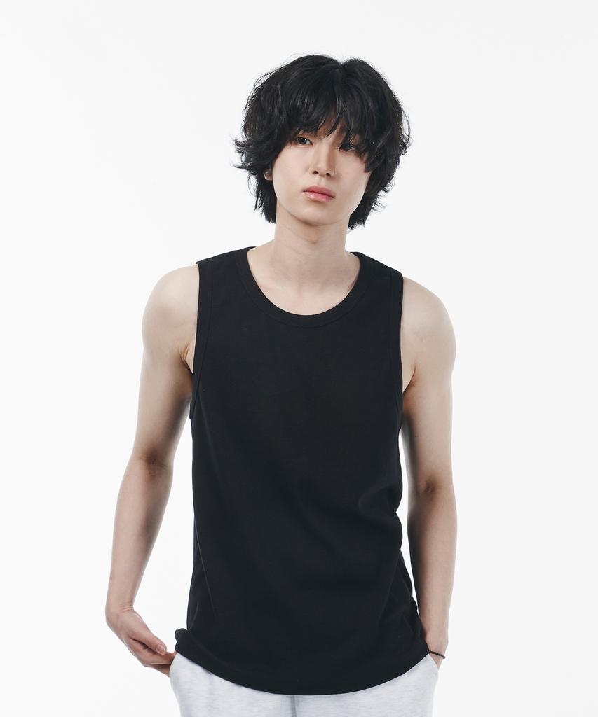 SIGNATURE Ribbed Sleeveless T-Shirt [Black]