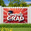 Grad Party Banner Sparkle Accents Party Backdrop Event Decoration Decorative Design Graduation Cap Banner For Indoor Decoration