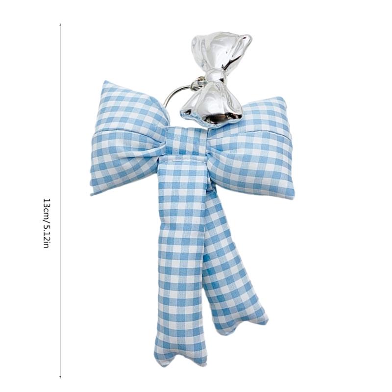 Stylish Bowknot Keychain Fashionable Cotton Bows Bag Pendant Phone Charm Keyring Elegant Accessory for Girls and Ladies