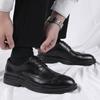 Business Dress Casual Shoes British Groom Leather Heightening Suit Soft Sole Wedding Leather Shoes Men's Spring Job