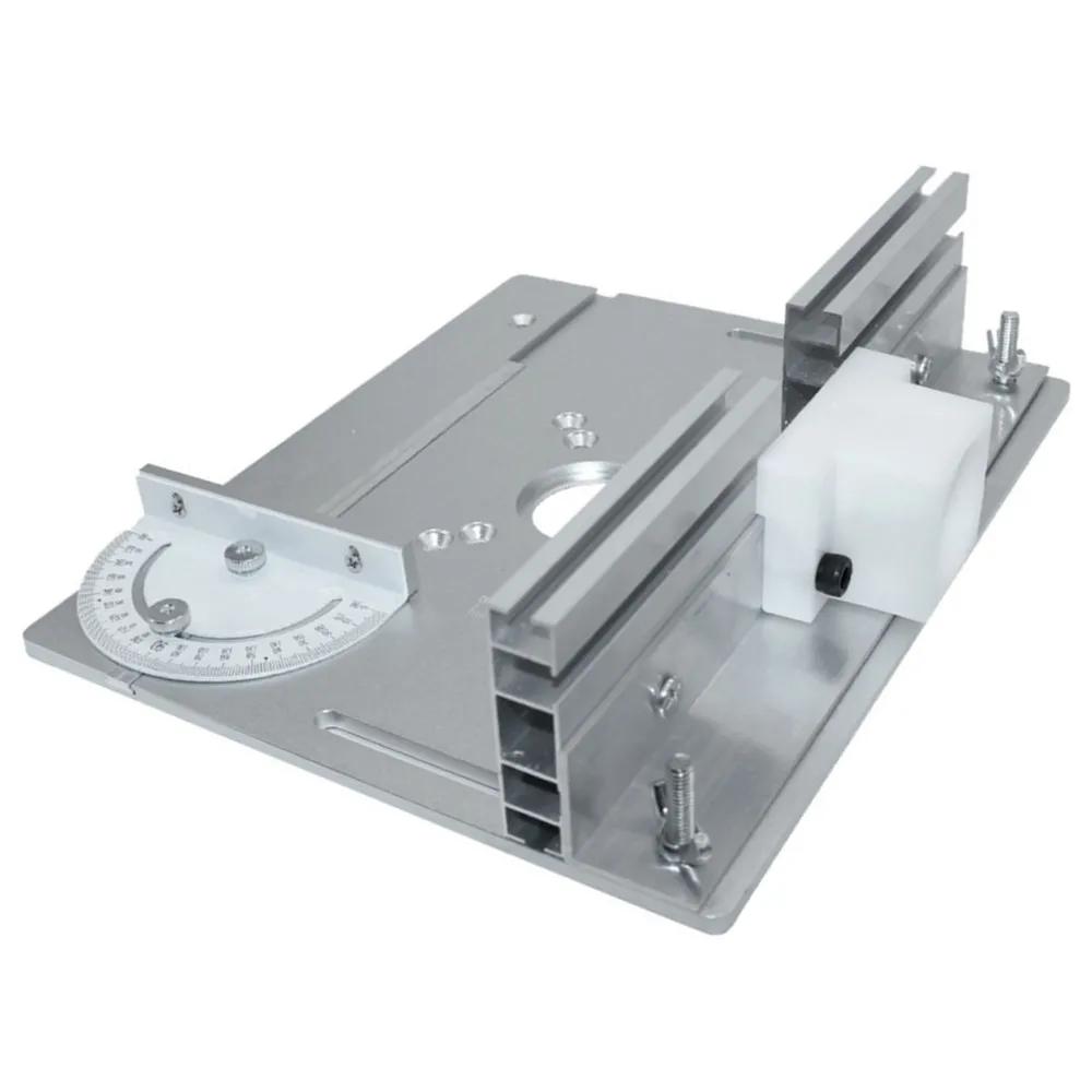 Aluminum Router Table Insert Plate W/ Miter Gauge for Woodworking Benches Table Saw Multi-func RT0700C Trimmer Engraving Machine