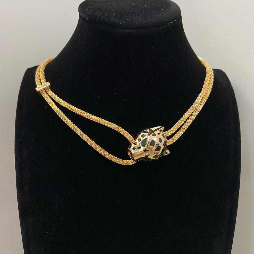 Ka Jia Seiko Преувеличенное ожерелье с головой леопарда с микро-инкрустацией золотом K Yellow