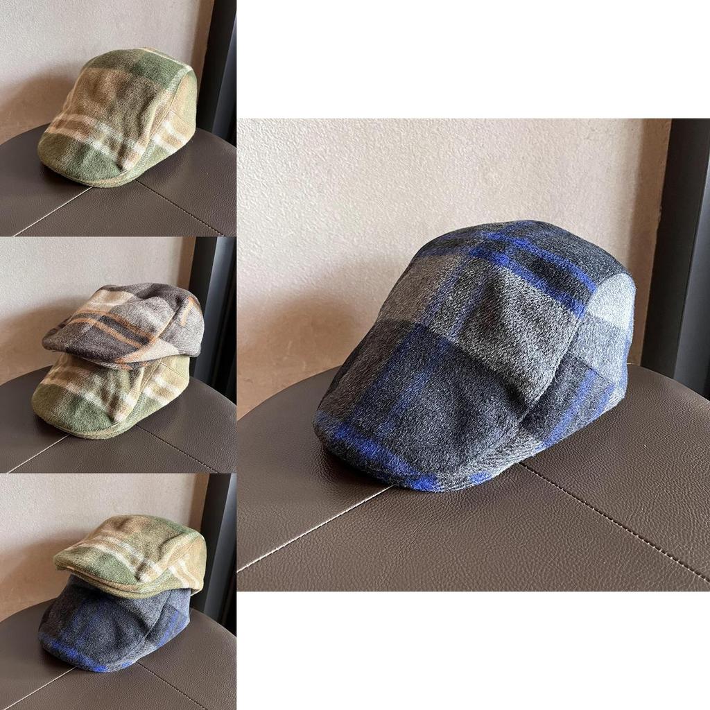 Classic Plaid Plush Blend Bucket Hat With Warmth And Casual Fit For Men And Women