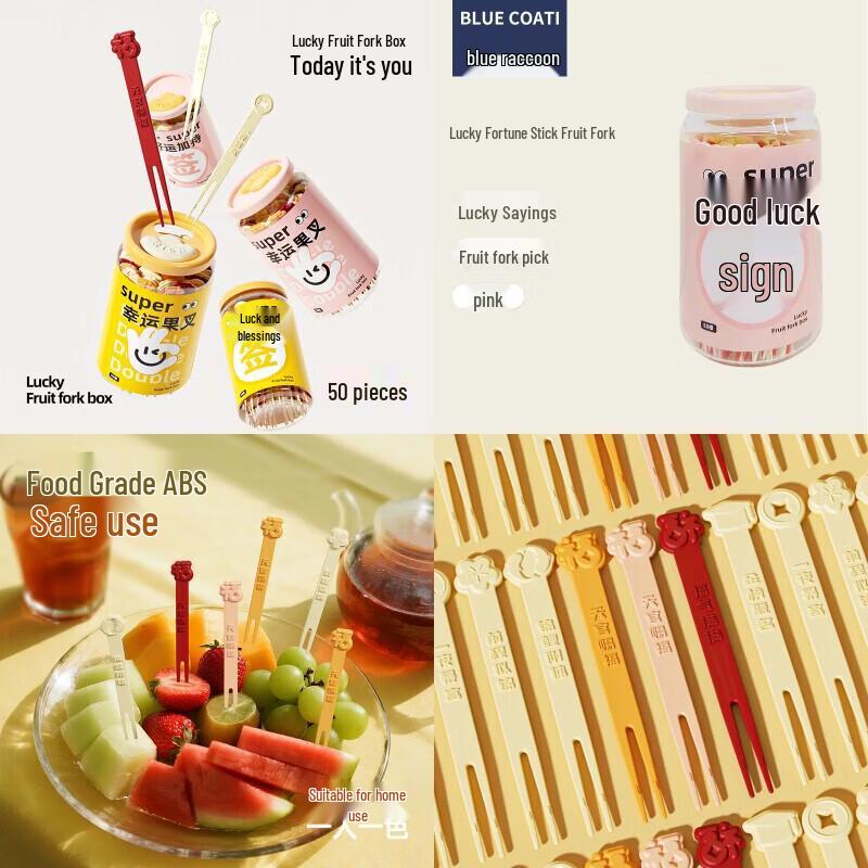 Disposable Wooden Fruit Forks & Dessert Spoons Set