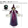 Purple Sound-Activated Light-Up Screaming Witch Pendant for Halloween Haunted House Decor