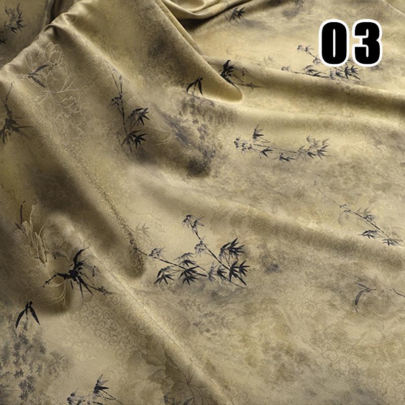 50x150cm High-end Silk-like Fabric Skin-friendly Soft Chinese Style Printed Cheongsam Summer Clothing Hanfu Dress Sewing Fabric