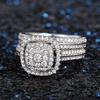 CAOSHI Bling Bling s Set Cubic Zirconia Ring for Women Elegant Wedding Finger Rings for Brides Fashion Jewelry Accessories