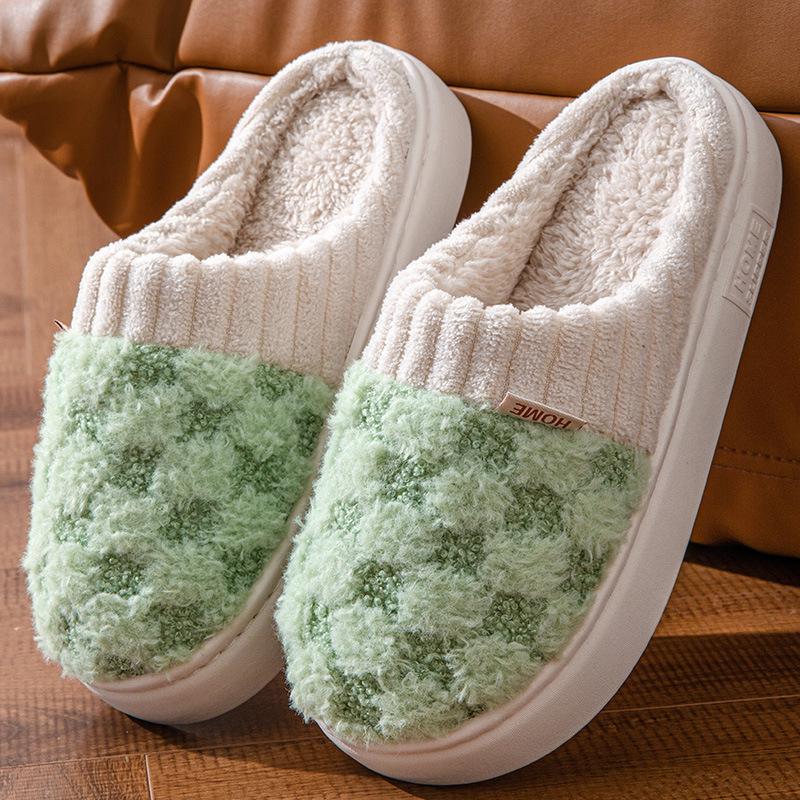 Women's Non-Slip Plush Cotton Slippers for All Seasons