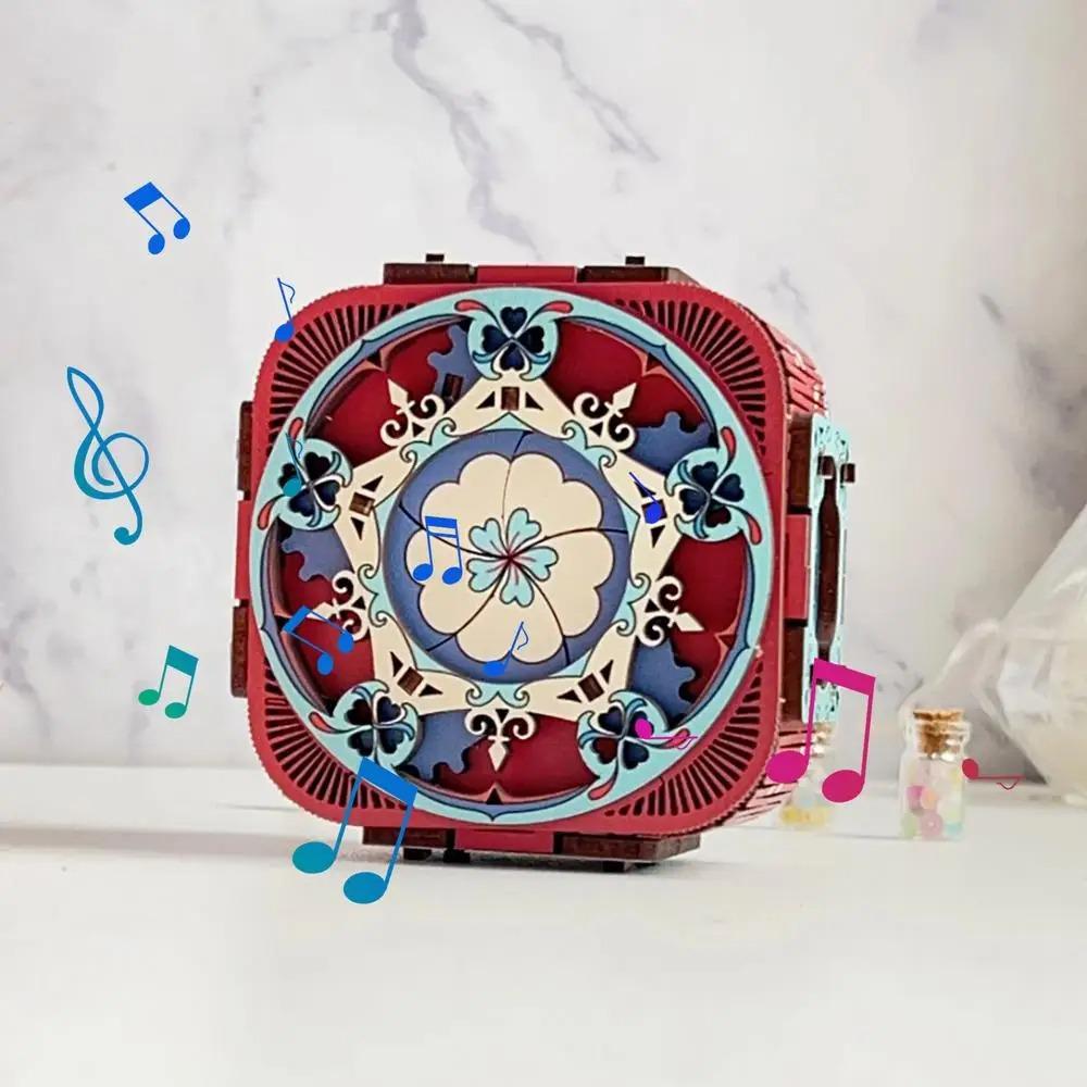 City of Sky Music Box Wood Puzzles Model Kit Assembly Ring Box  Wedding Ring Box