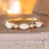 Small Marquise Stone Trendy White Opal Rings For Women Vintage Gold Color Engagement Bands Wedding Jewelry Bridal Versatile Gift