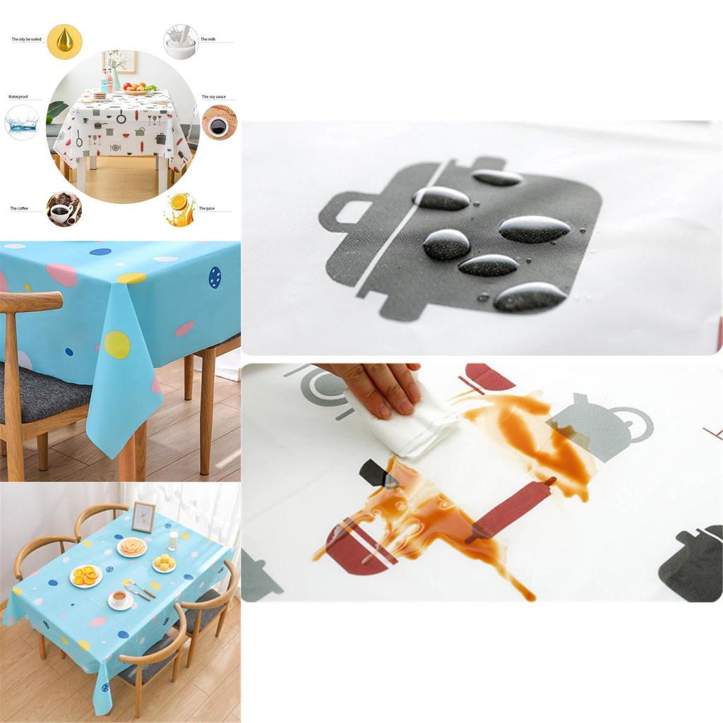 Waterproof Peva Tablecloth With Adorable Cartoon Design Perfect For Home Dining Decor
