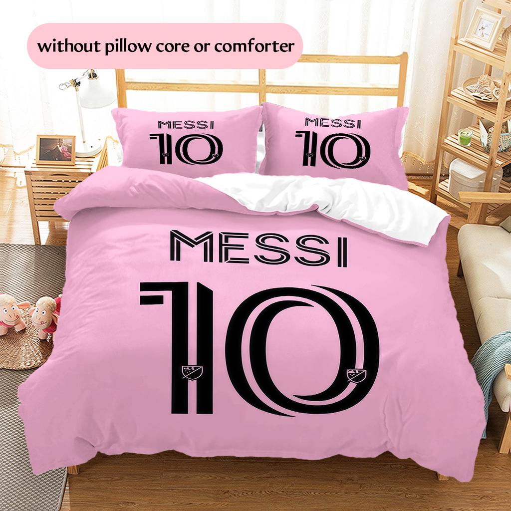 Messi 10 Pattern Bedding Quilt Set  Home Decoration  Gift (1 * duvet cover + 2 * pillowcase  without core)