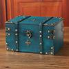 Dekorative Holzkiste für Schmuck und private Besitztümer Elegante Schatztruhe mit kleinem Metallschloss Bürodekoration