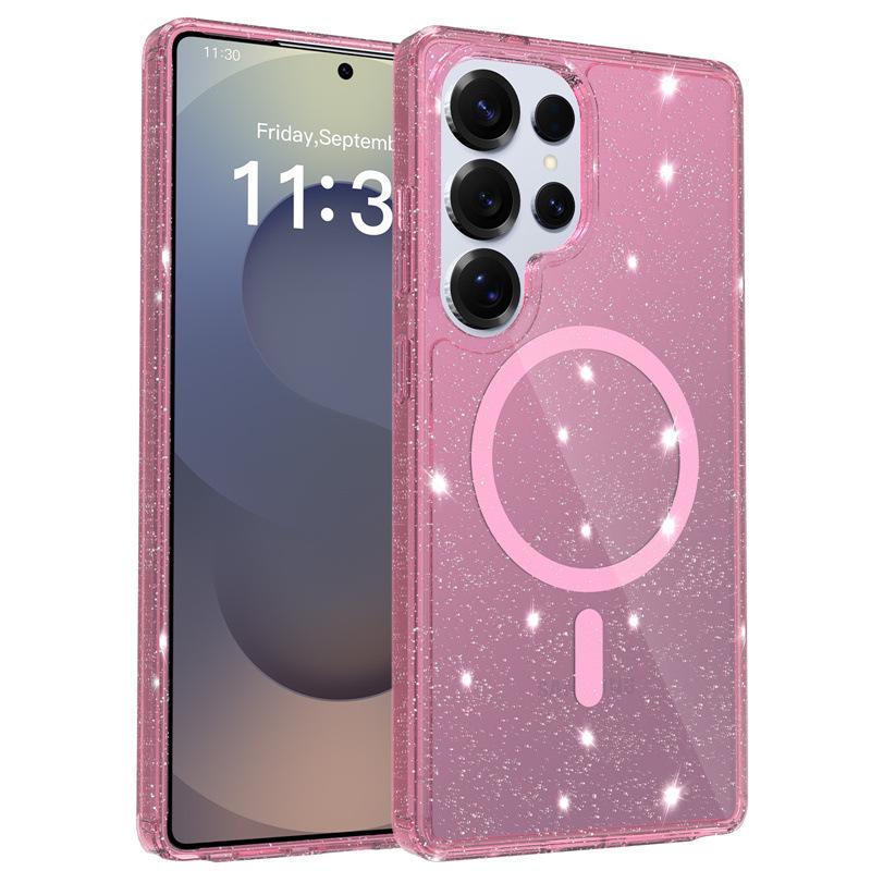 Glitter Magnetic Samsung S26 Ultra Phone Case - Compatible with S25U & S26 Plus, Transparent Design Samsung S25 Ultra