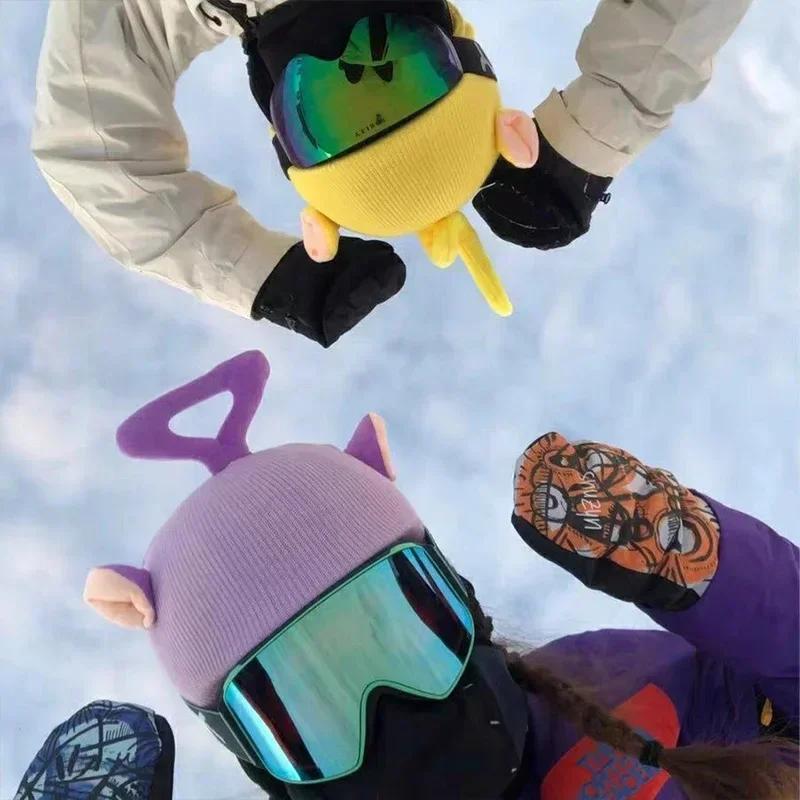 Ski Warm Helmet Cover for Women Men Skiing Helmet Covers Decor Snowboard Washable Outdoor Sports Cute Knitted Helmet Accessories
