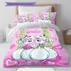 Diddl Pattern Bedding,Quilt Set Quilt Cover Pillowcase Home Birthday Gift (1 * Duvet Cover + 2 * Pillowcase, Without Core)