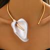Französischer Retro Statement Einzigartiges Calla-Lilienblüten Offenes Choker-Halsband für Damen Party Bankett Abschlussball Trendiger Schmuck Zubehör