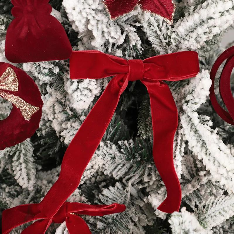 38 Stück/Karton Weihnachtskugel-Ornamente Hängende Blumen Schleife Band Weihnachtsbaum Sternspitzen Weihnachtsdekoration für Zuhause Neujahr 2026