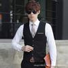 Spring and Autumn Tops Men Classic Formal Business Slim Fit Chain Vest Suit Male Clothing Waistcoat