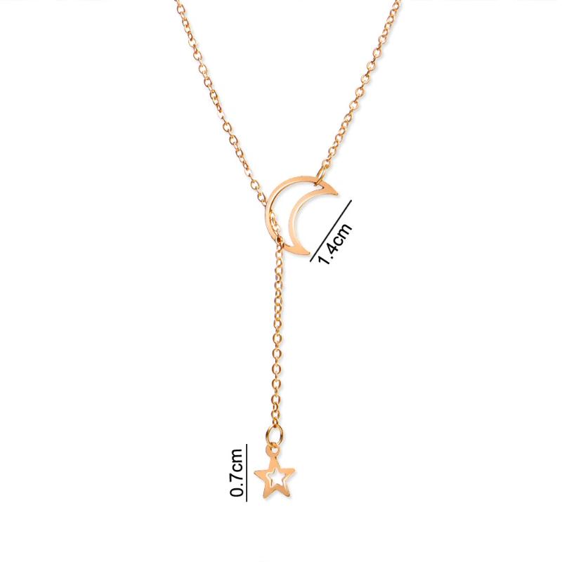 Stackable Moon Star Pendant Choker Necklace Trendy Ins Popular Jewelry for Women Daily Outfit Party Accessory