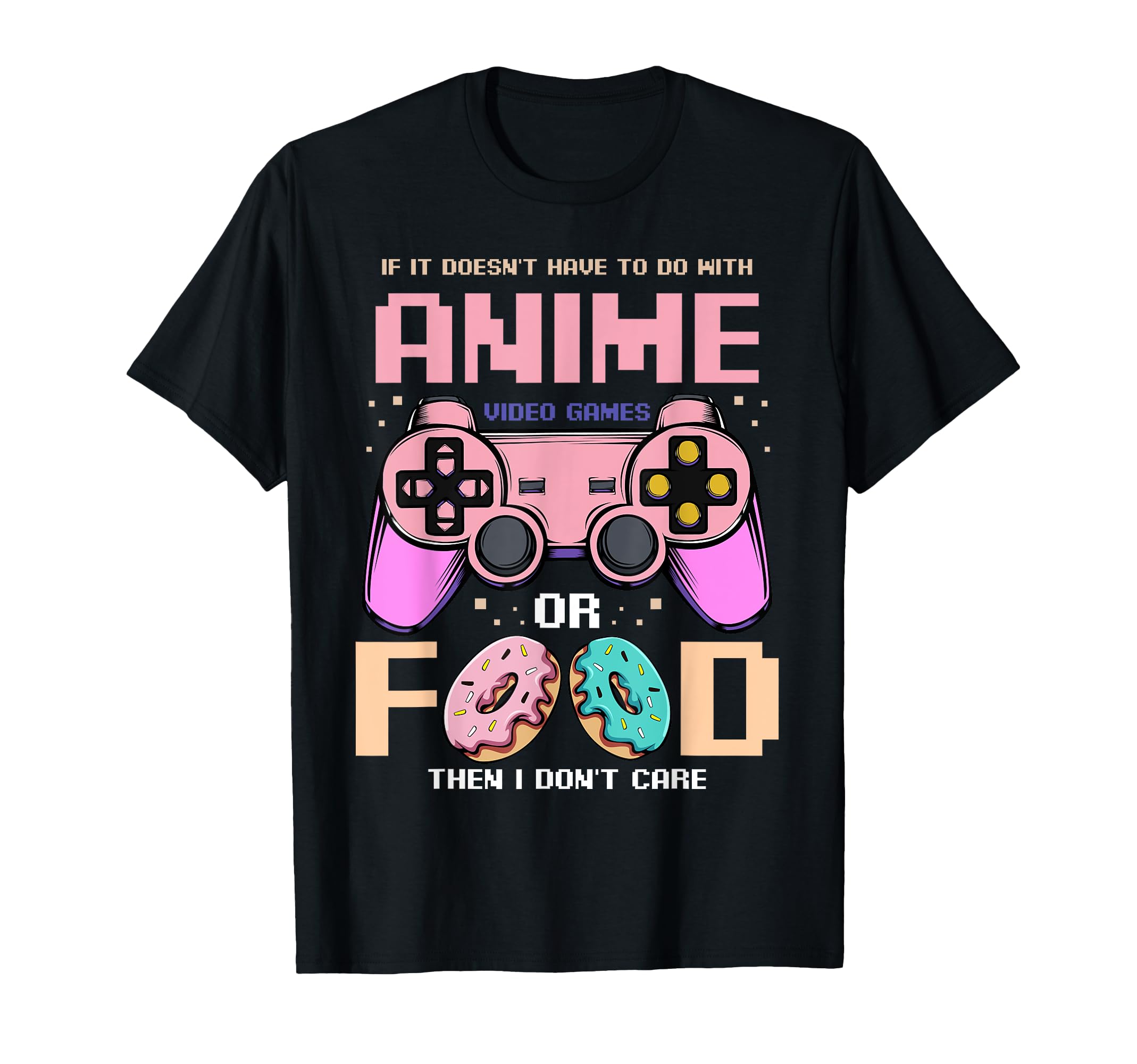 

Футболка аніме Video Game Food Donut Gamer Game Game Japan Lover чорний