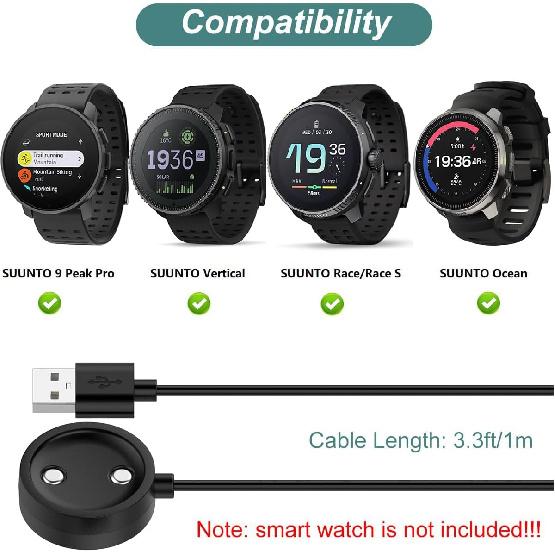 Charger Dock Compatible for SUUNTO 9 Peak Pro & SUUNTO Vertical & SUUNTO Race, Race S & SUUNTO Ocean Portable Magnetic Replacement Charging Stand