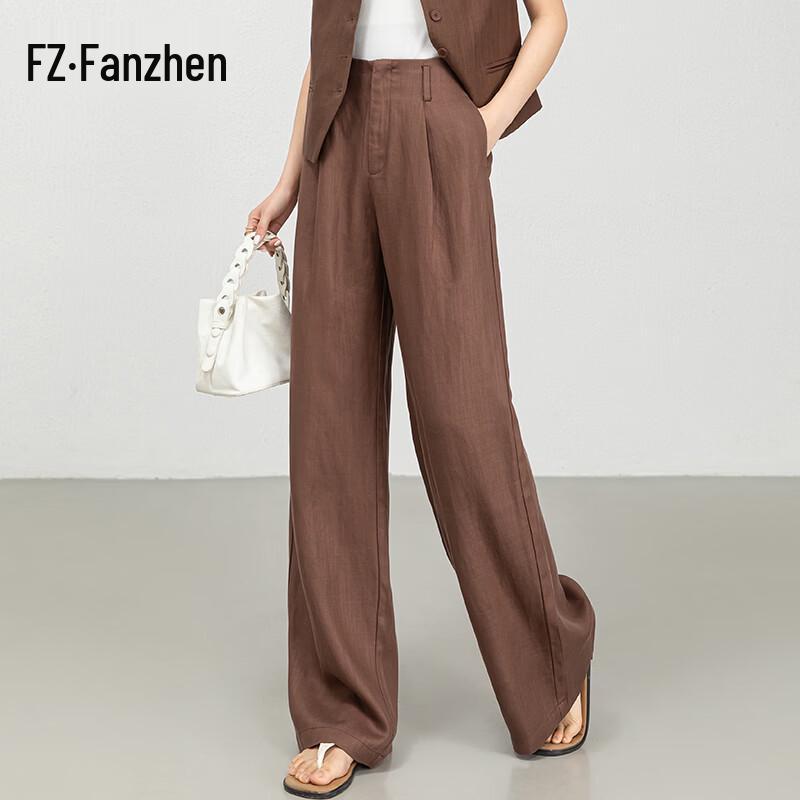 Fanzhen Women s Tencel Linen Wide-Leg Casual Pants 26