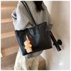 Large Capacity Minimalist Tote Bag for Women Soft Faux Leather Shoulder Handbag