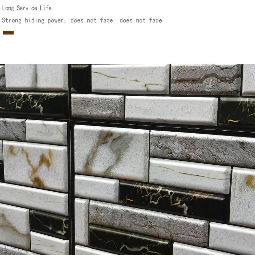 10 Pcs Self Adhesive Tile Wall Sticker Home Decor 3d Pvc Sticker Covers For Kitchen Cupboard Bathroom Waterproof Wallpaper