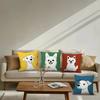 4pcs Multicolored cartoon dog digital printing pillow cover Short plush Suitable living rooms bedrooms sofas throw cushion cover