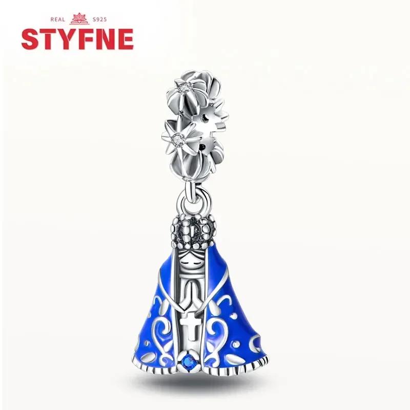 Real Copperour Lady Charm Bead The Virgin Mary Dangle Fitoriginal Bracelet Fine Jewelry Diy Gift For Women