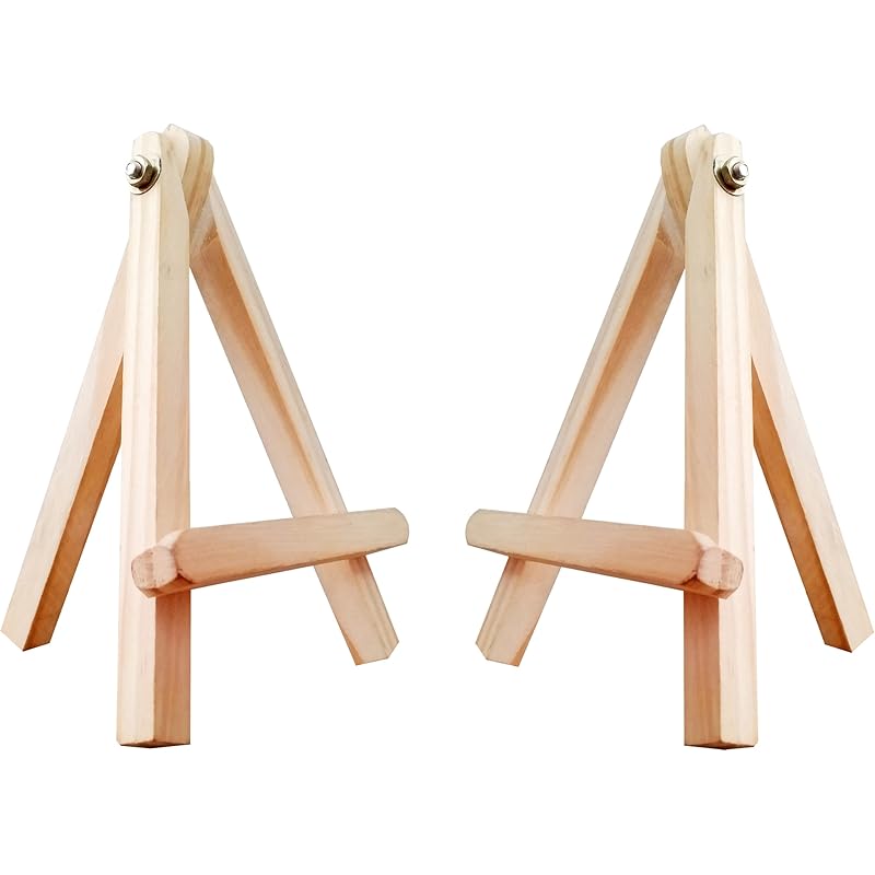 Eduway 8 Inch Mini Wooden Easel Tripod Stand for Sketch Accessories/Natural Craft/Art/Painting/Mini Canvas/Business Card