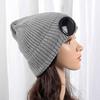 Bonnet en tricot pour hommes/femmes avec ornements lunettes Chapeau chaud à la mode