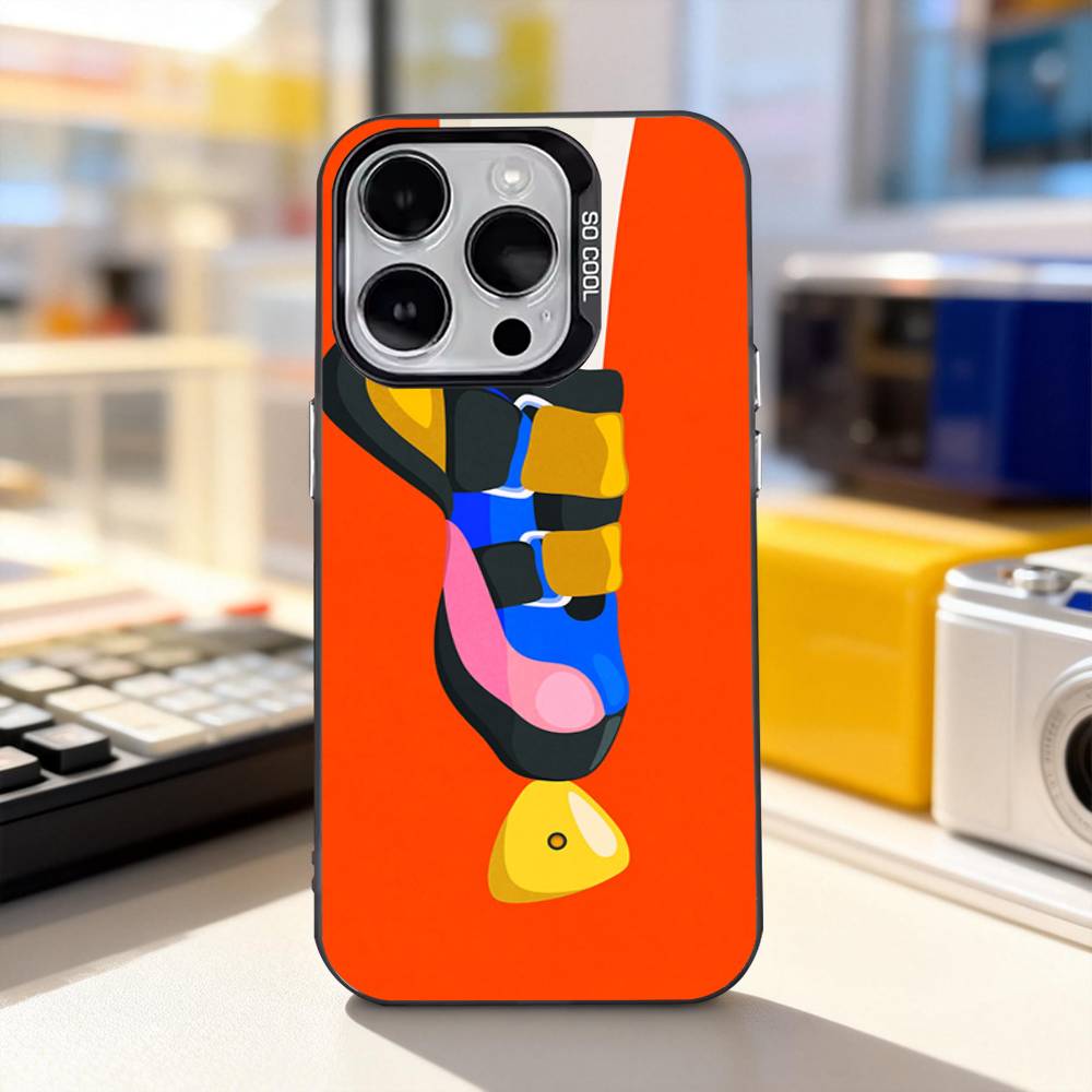 Rock Climbing Wall Cool Phone Case For iPhone 17,16,15,14,13,12,11,Pro,XS,Max,Plus,Mini,SE4,E IMD Matte Black
