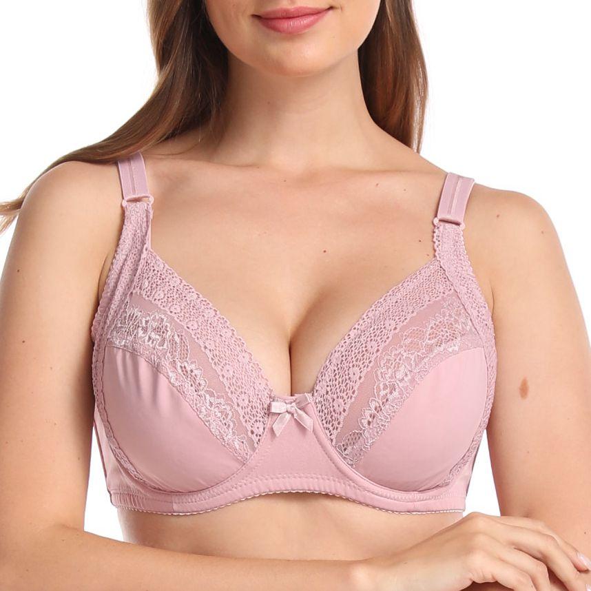 Women Daily Plus Size Brassiere Sexy Lace Ultra Thin Full Cup Bra Comfortable with Wire Bras E Cup 6017